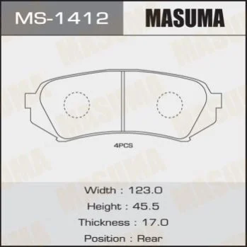 <strong>Колодка тормозная задн TOYOTA LAND_CRUISER 200 MASUMA MS1412 (фото 1)</strong>
