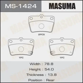 <strong>Колодка гальмівна задня Toyota RAV 4 (00-05) MASUMA MS1424 (фото 1)</strong>