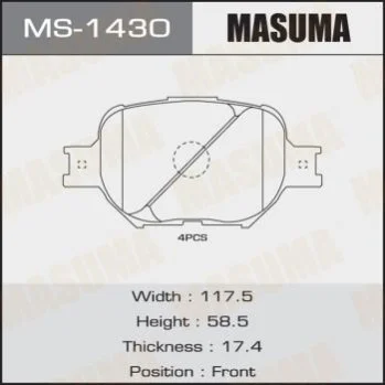 <strong>Колодка гальмівна MASUMA MS1430 (фото 1)</strong>
