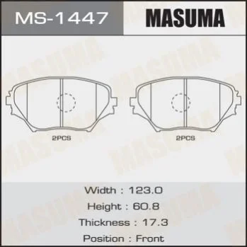 <strong>Колодка тормозная передняя Toyota RAV 4 (00-05) MASUMA MS1447 (фото 1)</strong>