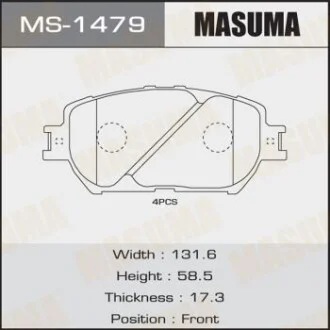 Колодка гальмівна передня для MASUMA MS1479 фото товару