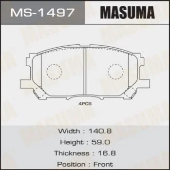 <strong>Колодка гальмівна передня Lexus RX 300, 330, 350 (04-08) MASUMA MS1497 (фото 1)</strong>