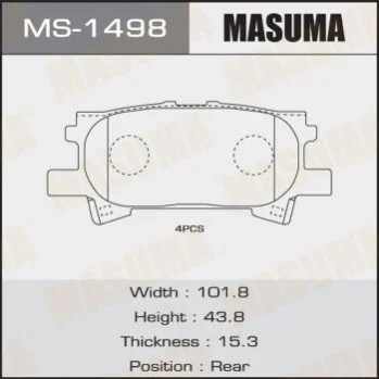 <strong>Колодка гальмівна передня Lexus RX 350 (06-08)/ Toyota Highlander (03-07) MASUMA MS1498 (фото 1)</strong>