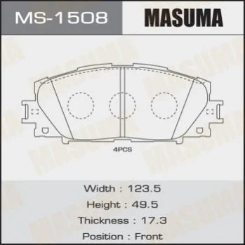 <strong>Колодка тормозная MASUMA MS1508 (фото 1)</strong>