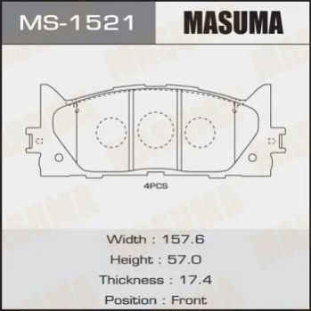 <strong>Колодка гальмівна передня Toyota Camry (06-) MASUMA MS1521 (фото 1)</strong>