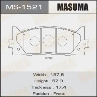 Колодка гальмівна передня Toyota Camry (06-) для MASUMA MS1521 фото товару