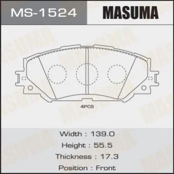 <strong>Колодка гальмівна MASUMA MS1524 (фото 1)</strong>