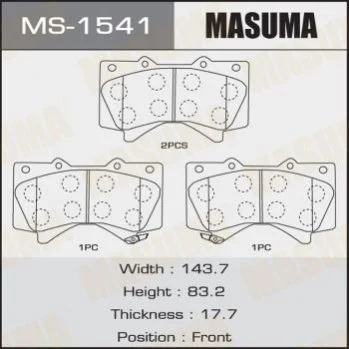 <strong>Колодка гальмівна MASUMA MS1541 (фото 1)</strong>