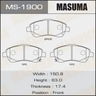 Колодка гальмівна передня Toyota Avensis (03-08) для MASUMA MS1900 фото товару