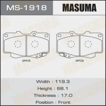 <strong>Колодка гальмівна MASUMA MS1918 (фото 1)</strong>