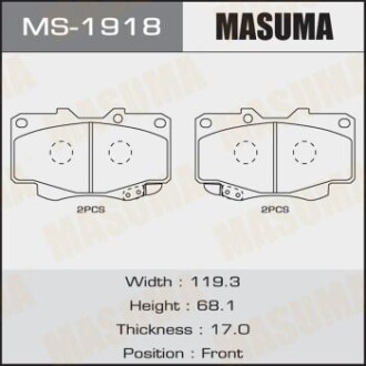 Колодка тормозная MASUMA MS1918 фото товара