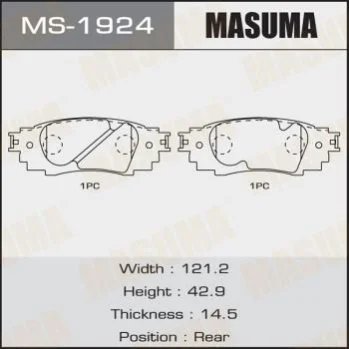 <strong>Колодка гальмівна задня Toyota CH-R (16-), Camry (17-), RAV 4 (19-) MASUMA MS1924 (фото 1)</strong>