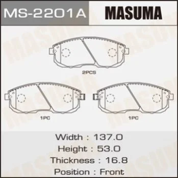 <strong>Колодка гальмівна передня Nissan Juke (10-), Primera (01-05), Teana (03-14), Ti MASUMA MS2201 (фото 1)</strong>