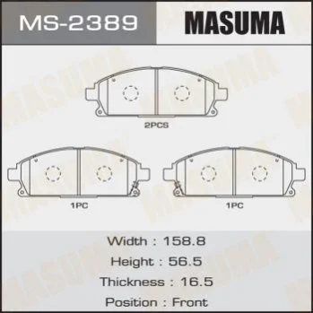 <strong>Колодка тормозная передняя Nissan X-Trail (00-07) MASUMA MS2389 (фото 1)</strong>