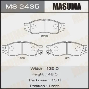 <strong>Колодка тормозная передняя Mitsubishi Lancer (00-08) MASUMA MS2435 (фото 1)</strong>