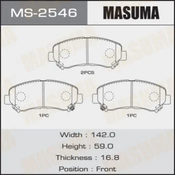 <strong>Колодка гальмівна передня Nissan Qashqai (06-13), X-Trail (07-14)/ Suzuki Kizas MASUMA MS2546 (фото 1)</strong>