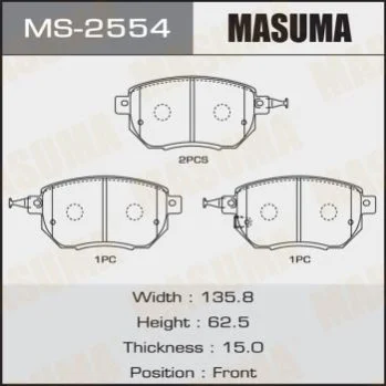 <strong>Колодка гальмівна MASUMA MS2554 (фото 1)</strong>