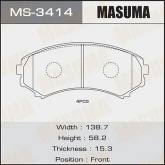 Колодка гальмівна передня Mitsubishi Pajero (00-) для MASUMA MS3414 фото товару