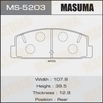 <strong>Колодка гальмівна задня Mazda 6 (02-12) MASUMA MS5203 (фото 1)</strong>