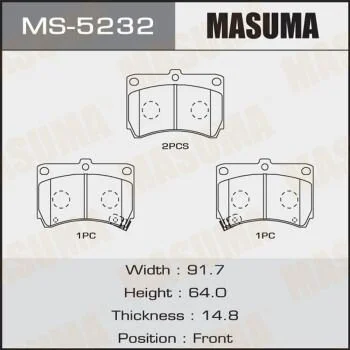 <strong>Колодки тормозные передн AN-298WK, NP5010, P49016 MASUMA MS5232 (фото 1)</strong>