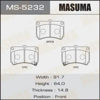 Гальмівні колодки передня AN-298WK, NP5010, P49016 для MASUMA MS5232 фото товару