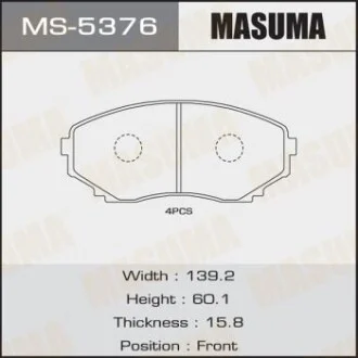Колодка гальмівна передня Mazda CX-7 (06-11), CX-9 (09-12) для MASUMA MS5376 фото товару