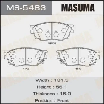 <strong>Колодки гальмівні (MS-5483) MASUMA MS5483 (фото 1)</strong>