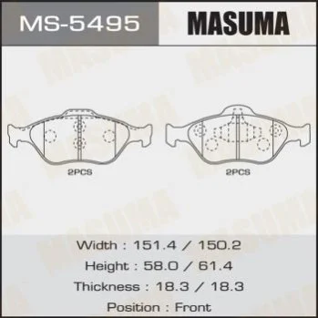 <strong>Колодки гальмівні (MS-5495) MASUMA MS5495 (фото 1)</strong>