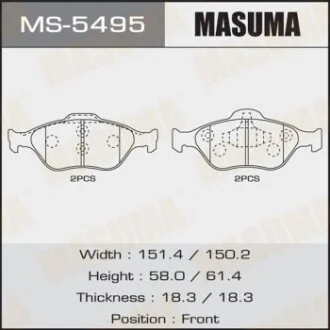 Колодки гальмівні (MS-5495) для MASUMA MS5495 фото товару