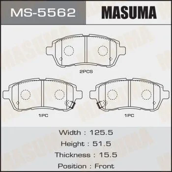 <strong>Колодки тормозные передн AN-754WK, NP5030, P16013 MASUMA MS5562 (фото 1)</strong>