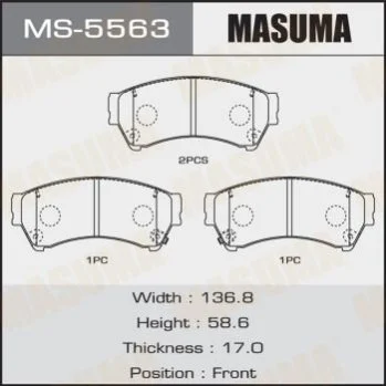 <strong>Колодка гальмівна передня Mazda 6 (07-12) MASUMA MS5563 (фото 1)</strong>