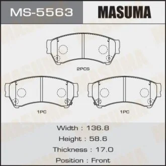 Колодка гальмівна передня Mazda 6 (07-12) для MASUMA MS5563 фото товару