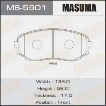 <strong>Колодка гальмівна передня Mazda CX-7 (07-12), CX-9 (17-) MASUMA MS5901 (фото 1)</strong>