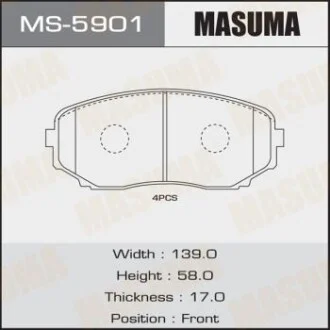 Колодка гальмівна передня Mazda CX-7 (07-12), CX-9 (17-) для MASUMA MS5901 фото товару