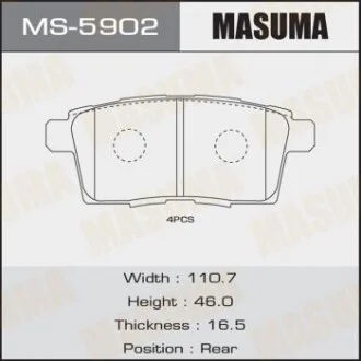 Колодка гальмівна задня Mazda CX-7 (06-11), CX-9 (08-12) для MASUMA MS5902 фото товару