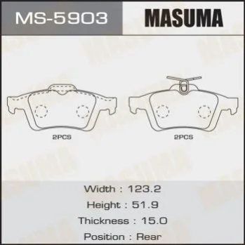 <strong>Колодка тормозная задняя Ford Focus (04-)/ Mazda 3 (03-), 5 (05-15) MASUMA MS5903 (фото 1)</strong>