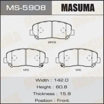 <strong>Колодка гальмівна передня Mazda CX-5 (11-) MASUMA MS5908 (фото 1)</strong>
