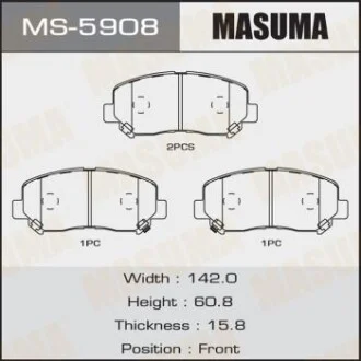Колодка гальмівна передня Mazda CX-5 (11-) для MASUMA MS5908 фото товару