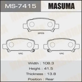 <strong>Колодка гальмівна MASUMA MS7415 (фото 1)</strong>