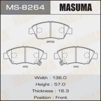 <strong>Колодки гальмівні (MS-8264) MASUMA MS8264 (фото 1)</strong>