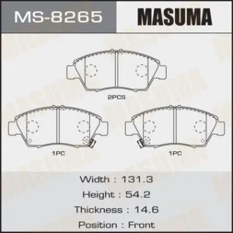 Колодки тормозные передн HONDA CIVIC IX (FB, FG) 1.8 (FB2) (12-17), HONDA CR-Z (для MASUMA MS8265 фото товара