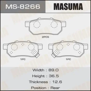 <strong>Колодки тормозные AN-411WK, NP8023, P28017 передн HONDA JAZZ IV (MS-8266) MASUMA MS8266 (фото 1)</strong>