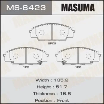 <strong>Колодка тормозная передн HONDA CIVIC VIII, FR-V MASUMA MS8423 (фото 1)</strong>