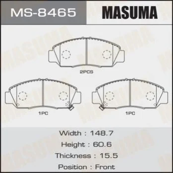 <strong>Колодка гальмівна передня Honda Accord (02-05), Civic (06-11), FR-V (05-09) MASUMA MS8465 (фото 1)</strong>