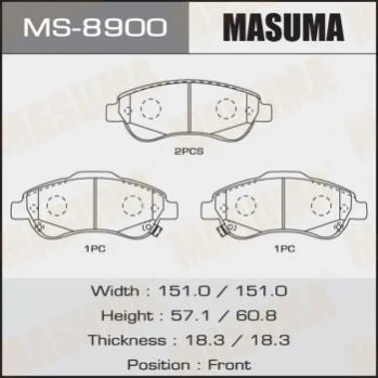 <strong>Колодка гальмівна передня Honda CR-V (07-16) MASUMA MS8900 (фото 1)</strong>