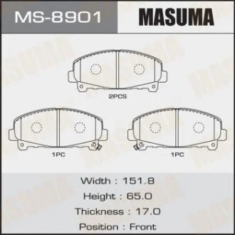 Колодка гальмівна передня Honda Accord (09-12) для MASUMA MS8901 фото товару