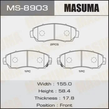 <strong>Колодка гальмівна MASUMA MS8903 (фото 1)</strong>