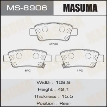 <strong>Колодка тормозная задняя Honda CR-V (07-12) MASUMA MS8906 (фото 1)</strong>
