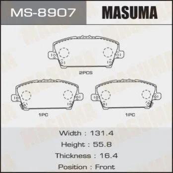 <strong>Колодки гальмівні (MS-8907) MASUMA MS8907 (фото 1)</strong>