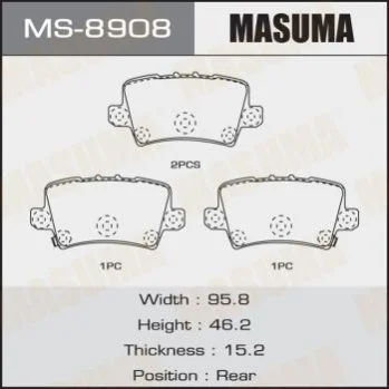 <strong>Колодка гальмівна задня Honda Civic (06-12) MASUMA MS8908 (фото 1)</strong>